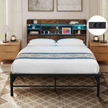 Bed frame, with RGB LED lighting, 224 × 141 × 109 cm