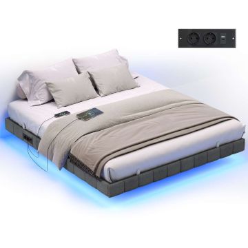 Voodiraam VASAGLE, LED-valgustus, Hall