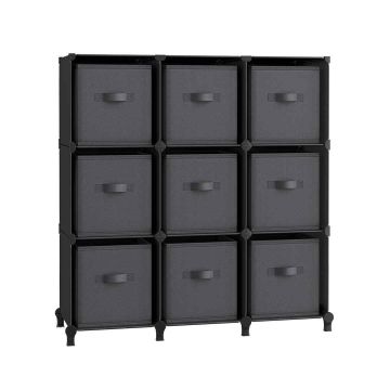 Riiul kastidega 31,5x94x95,5cm., must