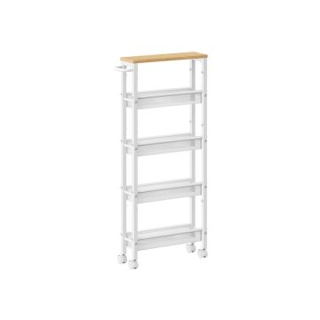 Полка кухонная 13x45,4x99,6см., белая/светло-коричневая