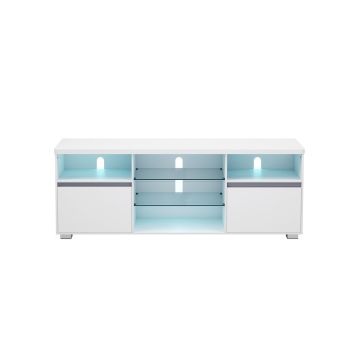 TV-alus LED-valgustusega 40x160x60cm, valge