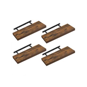4 riiuli komplekt 20x60x3,8 cm, must/pruun