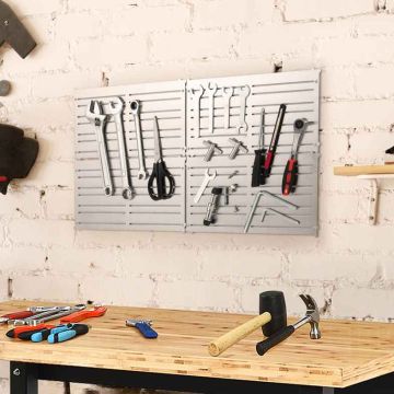 Magnetic tool holder set, 4 pcs, Silver, 30 × 15 cm