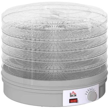 Сушилка для продуктов, 5 поддонов, Серый, 32 × 32 × 27 см