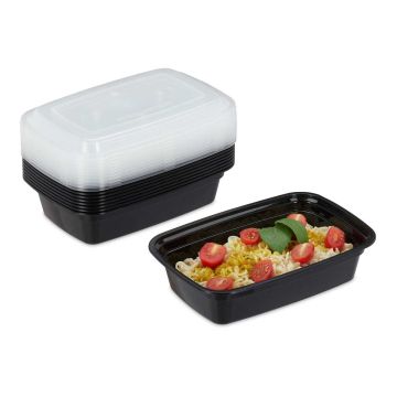 Комплект контейнеров для еды Relaxdays 10028691.0, 10 шт., 1 отделение, 22 × 7 × 15 см