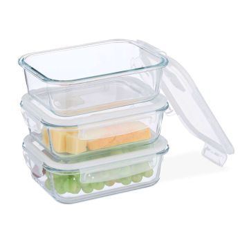 Контейнеры для хранения продуктов Relaxdays 10050118_8076, 3 × 1040 мл, 20,5 × 7 × 16 см