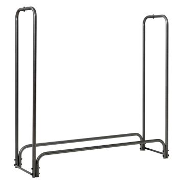 Küttepuude riiul, PVC-kattega, Must, 4 × 1,2 × 4 jalga