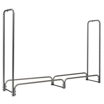 Küttepuude riiul, PVC-kattega, Must, 6 × 1,2 × 4 jalga