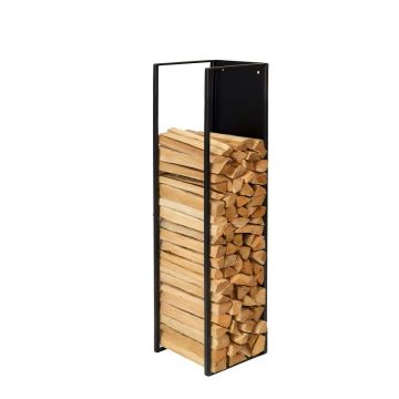 Küttepuuraam Relaxdays 10052081_1519, L-suurus, Must, 25 × 120 × 25 cm
