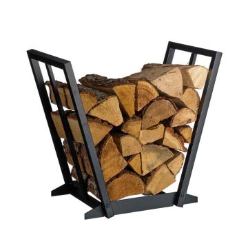 Подставка для дров Relaxdays, V-образная, Чёрная, 62 × 55,5 × 35 см