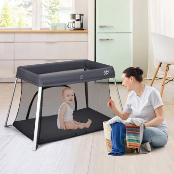Playpen for children, with foam mattress, 89.5 × 56 × 69 cm