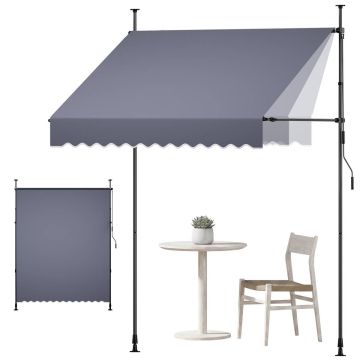 Навес VEVOR SDA200120-S, ручной, Серый, 200 × 210–310 × 110–150 см
