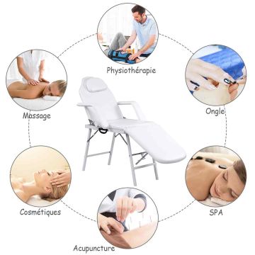 Massage table, Foldable, adjustable, 182 × 68 × 77.5 cm