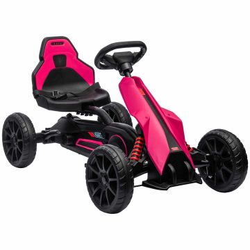 Lasteauto Homcom 100x58x58.5cm., must/roosa