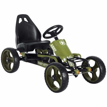 Laste auto Homcom 105x54x61cm, musta/rohelist värvi