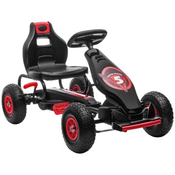 Laste auto Homcom 121x58x61cm, musta/punase värvi