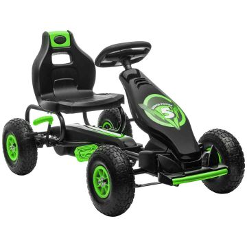Laste auto Homcom 121x58x61cm, musta/rohelise värvi