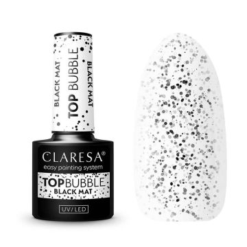 Matt pealiskiht Claresa Top Bubble Black Matt No Wipe, 5 g