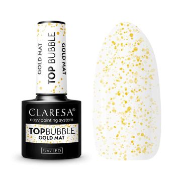 Matt pealiskiht Claresa Top Bubble Gold Matt No Wipe, 5 g