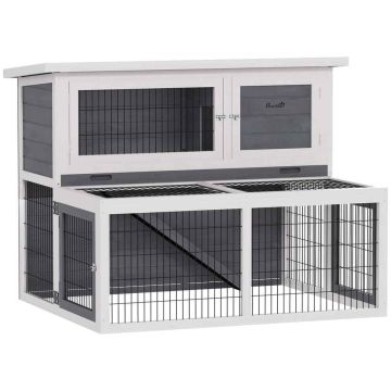 Väikelooma puur PawHut 122x93,5x95cm, halli/valge värvi