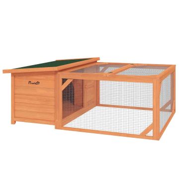 Väikelooma puur PawHut 125,5x100x49cm, pruun/roheline värv