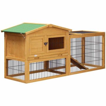Väikelooma puur PawHut 150x52x68cm, pruun/roheline värv