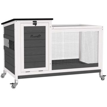 Väikeste loomade puur PawHut 92x52x67cm, halli/valge värvi