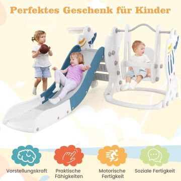 Toddler slide and swing set, 4 functions, 185 × 150 × 92 cm