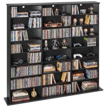 Meediahoiukapp VEVOR DX0202-C250421S-01-Black, 8 taset, Must, 142 × 130 × 22 cm