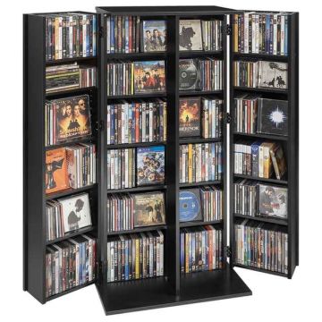 Meediakapp VEVOR KLDS-08, 6 riiuliga, Must, 61 × 127 × 36,8 cm