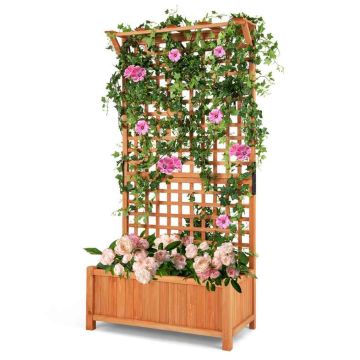 Wooden planter box, 35.5 × 44.45 × 184.15 cm