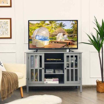 Wooden TV cabinet 114×40×60 cm, white/brown