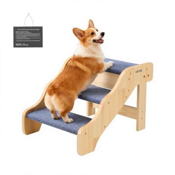 Puidust lemmikloomatrepp VEVOR ZD-25DOG01, 3 astet, 580 × 430 × 380 mm