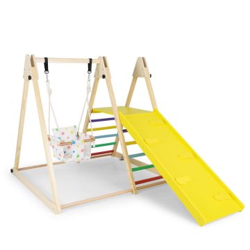 Wooden climbing set, 4 in 1, 185 × 120 × 115 cm
