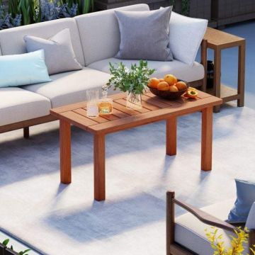 Wooden outdoor table, Rectangular, 90.17 × 45.72 × 43.18 cm
