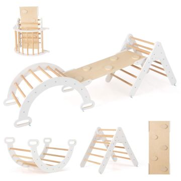 Wooden Montessori climbing set for children, 3 parts