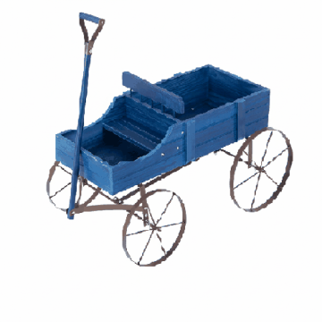 Wooden pot-trolley, 2 planting zones, 62 × 34 × 60 cm