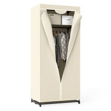 Fabric wardrobe, With shelves, Sand, 75 × 170 × 50 cm