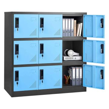 Metallkapp VEVOR W124P2507012, 9 ust, Must, 90 × 94 × 45 cm