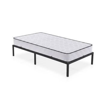 Metallist üheinimesevoodi, 7 tsooniga vedrumadratsiga, must, 100 × 200 × 35 cm