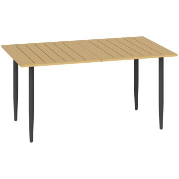 Metallist õuelaud, päikesevarjuavaga, Pruun, 150 × 73 × 90 cm