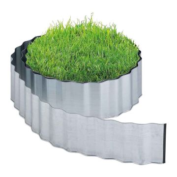 Metallist muruserv Relaxdays, Hõbedane, 16 × 600 cm