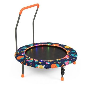 Mini trampoline for children, 21 LED lights, Ø 92 × 92 cm