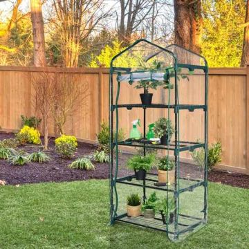 Mini greenhouse, 4-tier shelves, 70 × 49 × 159 cm