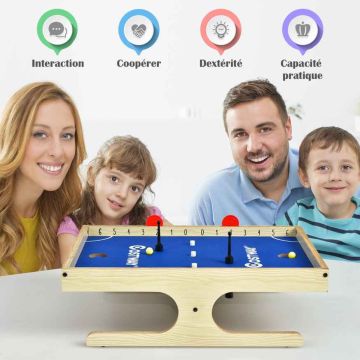 Mini table football, 2 balls, Blue, 45 × 33.5 × 14 cm