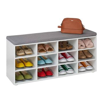 Pehme jalanõupink Relaxdays 10051086_489, 12 lahtrit, 104 × 48 × 30 cm