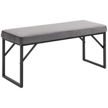 Мягкая скамья Homcom 100x35x47см, темно-серый/черный