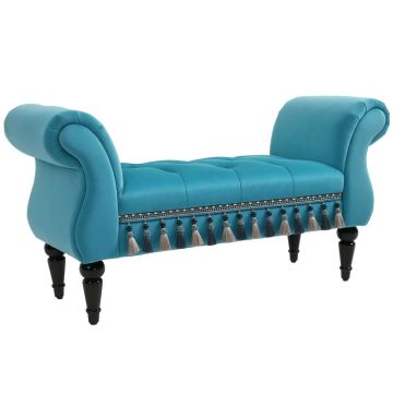 Мягкая скамья Homcom 117x40x58см, синий/чёрный цвет