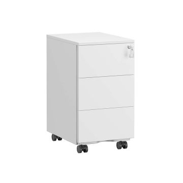 Liikuv dokumendikapp SONGMICS OFC63BK, 3 sahtlit, Valge, 30 × 54 × 40 cm