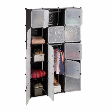 Modulinė lentynų sistema spintoms, 11 skyrių, plastikas